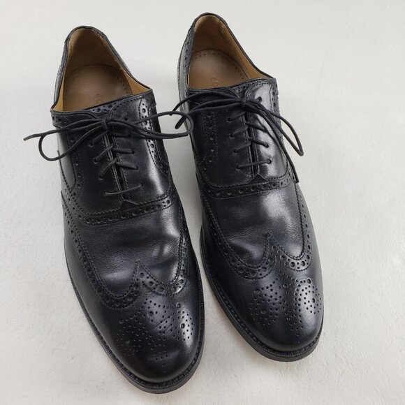 Cole Haan Cambridge Wingtip Oxford Shoe Mens 11.5 Black Lace Up Leather Dress - Picture 1 of 13